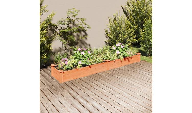 Walplus Firwood Raised Garden Bed - Brown - 240 x 45 x 25 cm