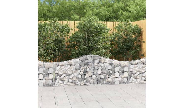 Walplus Galvanised Iron Gabion Basket - Silver 200 x 30 x 60/ - 80 cm