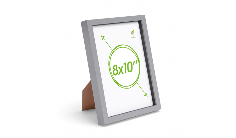 Nicola Spring 3D Box Photo Frame - 8 x 10" with 5 x 7" Mount - Grey/White