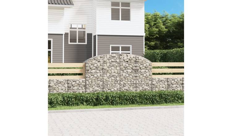 Walplus Galvanised Iron Gabion Basket - Silver 200 x 50 x 120/ V2 - 140 cm