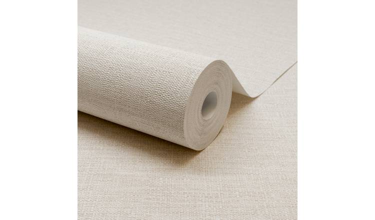 Grandeco Telma Slubbed Fabric Hessian Textured Wallpaper - Cream