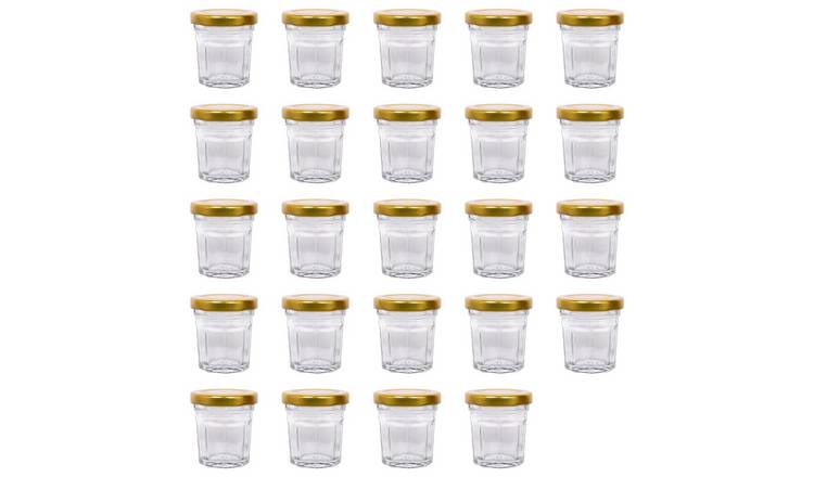 Argon Tableware Glass Jam Jars with Lids - Pack of 24