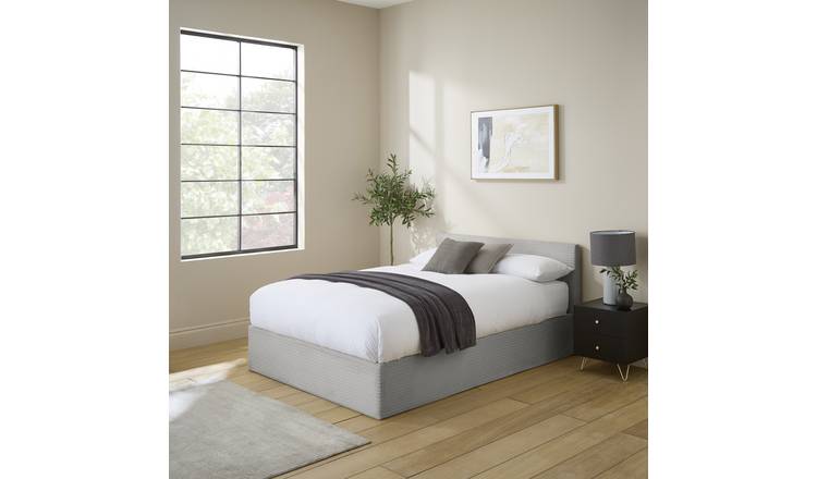 GFW End Lift Small Double Corduroy Ottoman Bed - Grey