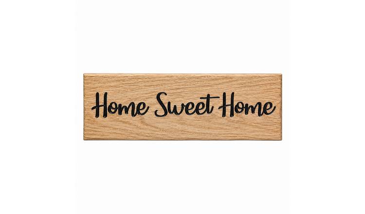 Peak Heritage Engraved Oak Sign - L30cm - Home Sweet Home
