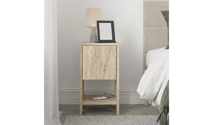 Decortie Ema Particleboard Bedside Table - Stone