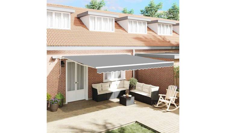 Walplus Electric Aluminium Awning Frame - White - 400 x 350 x 165 cm