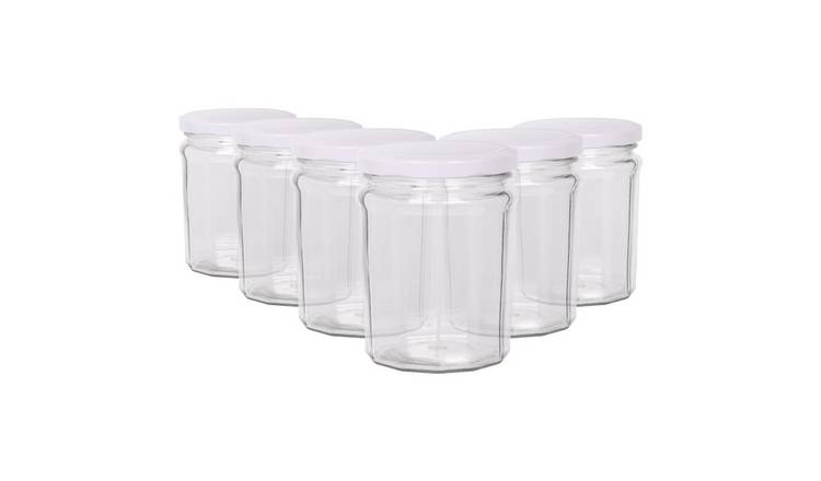 Argon Tableware Glass Jam Jars with Lids - Pack of 6