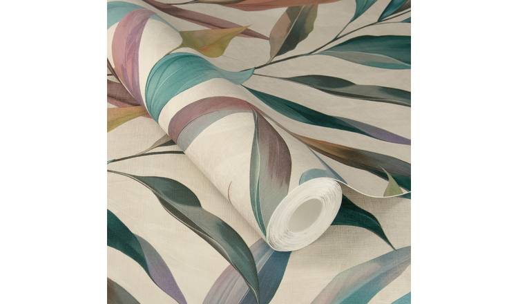 Rasch x Tesa Fiesta Watercolour Leaves Peel Stick Textured Wallpaper - Multi