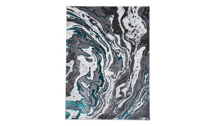 Mega Flooring Green Modern Abstract Rug - 80 x 150cm