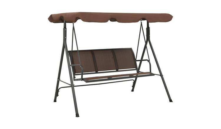 Walplus Garden Swing Bench with Canopy Coffee - Coffee - 178 x 112 x 155 cm