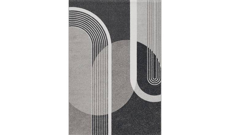 Mega Flooring Grey Modern Abstract Rug - 80 x 150cm