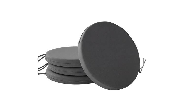 Outsunny Set of 4 Outdoor Water Repellent Chair Cushions - Dark Grey