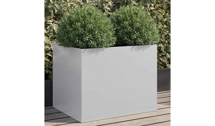 Walplus Galvanised Steel Garden Planter - Silver - 62 x 47 x 46 cm