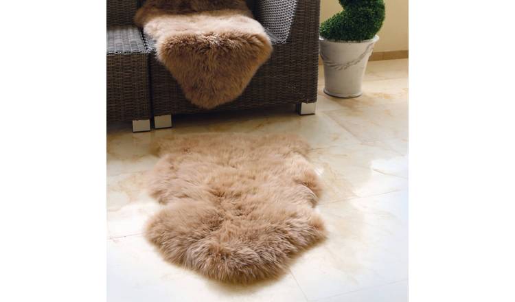 Mega Flooring Brown Wool Plain Rug - 65 x 95cm