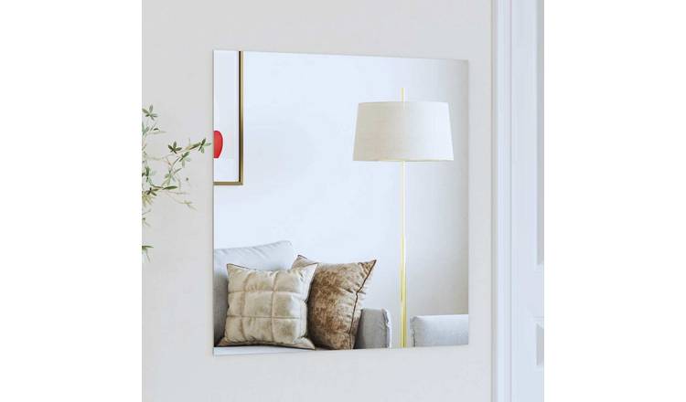 Walplus Square Tempered Glass Wall Mirror - Silver - 60 x 60 cm