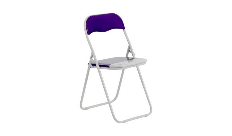Harbour Housewares Coloured Padded Folding Chair - Purple