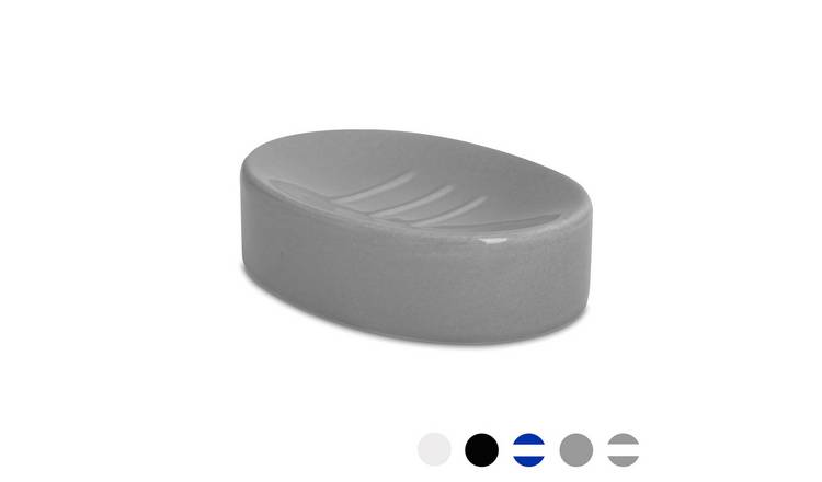Harbour Housewares Ceramic Soap Dish - Grey