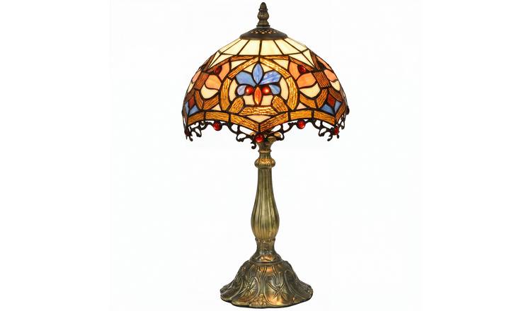 HOMCOM Tiffany Zinc Alloy Stained Glass Table Lamp - Multicolor