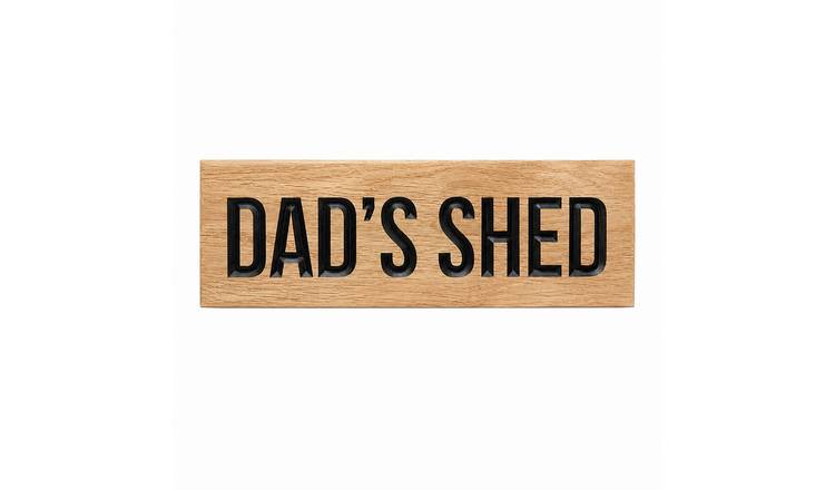 Peak Heritage Engraved Oak Sign - L30cm - Dad's Shed