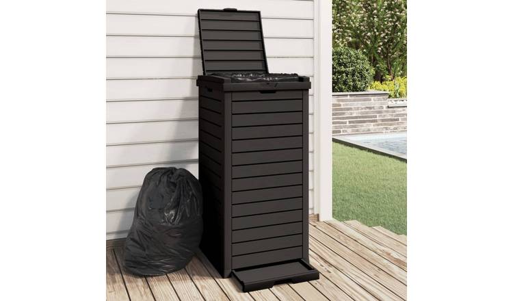 Walplus Polypropylene Outdoor Garbage Bin - Black - 41 x 41 x 86 cm