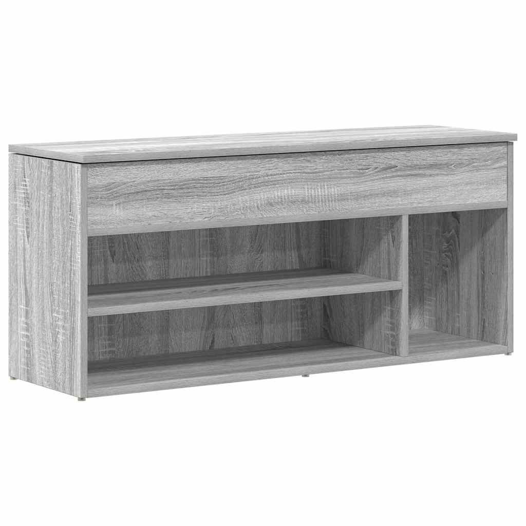 Walplus Engineered Wood Shoe Bench - Grey Sonoma - 102 x 30.5 x 45 cm - Image 2