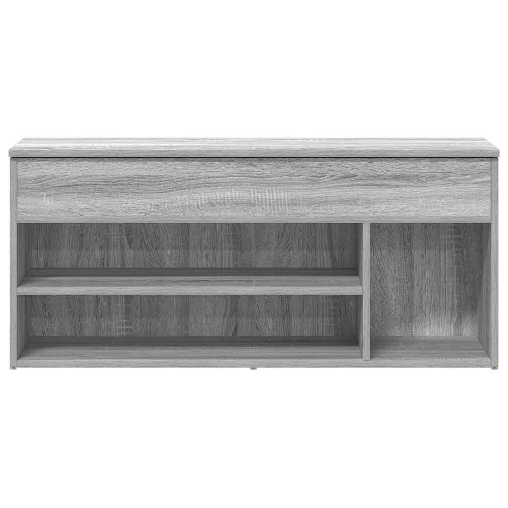 Walplus Engineered Wood Shoe Bench - Grey Sonoma - 102 x 30.5 x 45 cm - Image 4