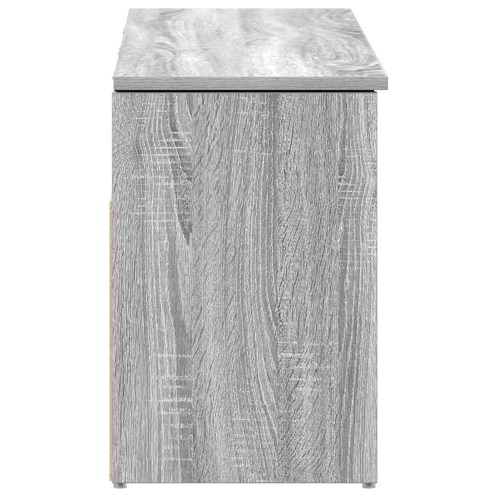 Walplus Engineered Wood Shoe Bench - Grey Sonoma - 102 x 30.5 x 45 cm - Image 5