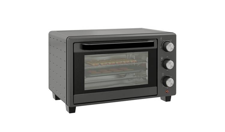 HOMCOM Mini Toaster Oven with Adjustable Temperature and Timer - Grey