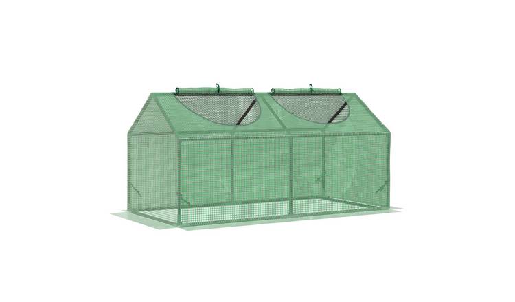 Outsunny Steel Frame PE Cover 2 Windows Mini Greenhouse – Green
