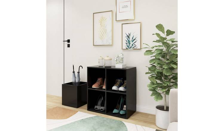 Walplus Engineered Wood Shoe Cabinet - Grey - 105 x 35.5 x 70 cm