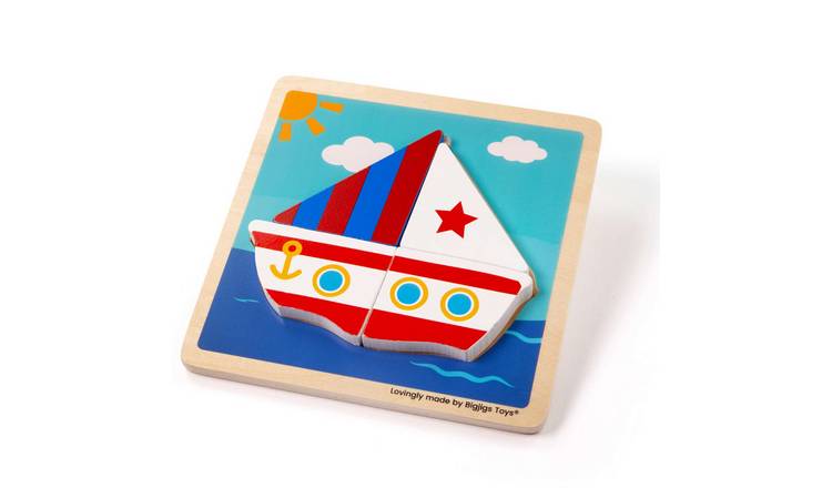Bigjigs Toys Chunky Lift Out Boat Puzzle - 10 Months +