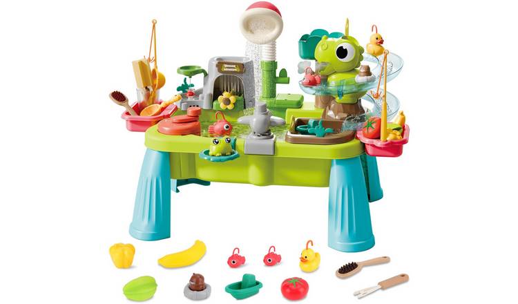 deAO Dinosaur Water Kitchen Play Sink - Green