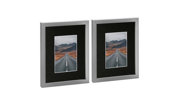Nicola Spring Photo Frames - 8" x 10" with Mount - Set of 2 - Grey