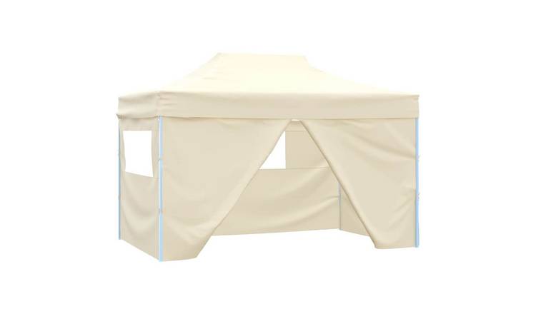 Walplus 3 x 4.5 m Foldable Pop-Up Tent with 4 Side Walls - Cream White