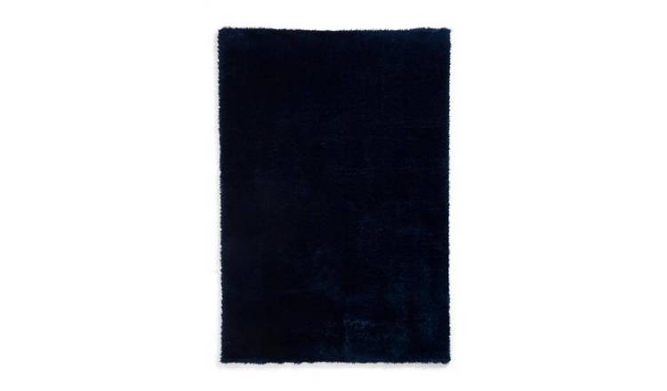 Mega Flooring Blue Shaggy Plain Rug - 60 x 120cm
