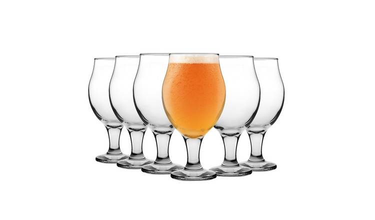 LAV Angelina Tulip Beer Glasses - Clear - Pack of 12