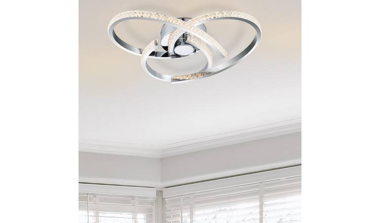 Cosylyte Moora 3 Light Integrated LED Modern Curved Ceiling Light - Chrome