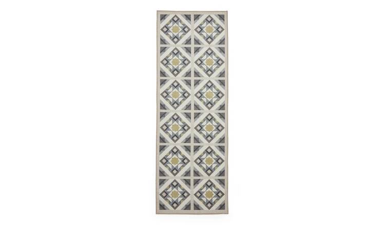 Mega Flooring Grey Modern Geometric Runner - 76 x 230cm