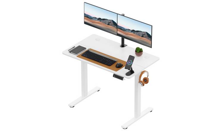 Vonhaus 100 x 60cm Electric Height Adjustable Standing Desk - White