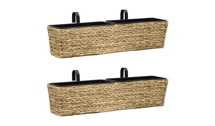 Walplus Pack of 2 Steel Garden Planter - 80 x 20 x 18 cm