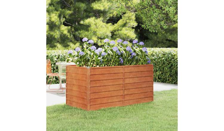 Walplus Corten Steel Raised Garden Bed - Rusty - 160 x 80 x 77 cm