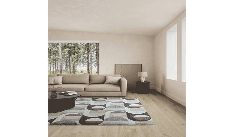 Mega Flooring Brown Modern Geometric Rug - 133 x 195cm