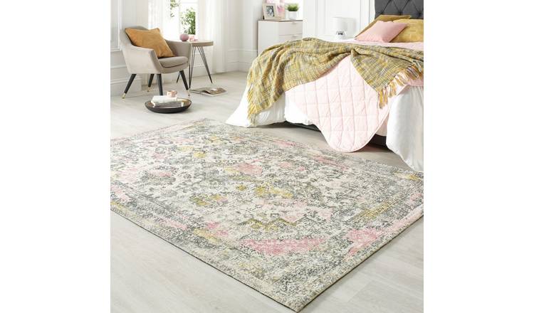 Mega Flooring White Traditional Bordered Rug - 120 x 170cm