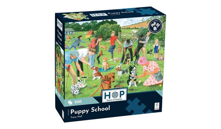 The House of Puzzles Puppy School 500 Piece Jigsaw Puzzle