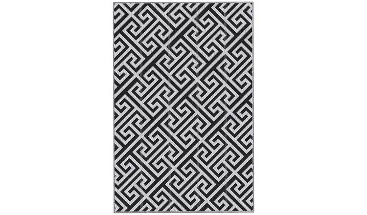 Outsunny Portable Rug for Garden Deck Picnic - Black