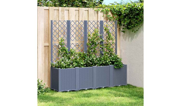 Walplus Polypropylene Garden Planter - Blue Grey - 160 x 40 x 140 cm