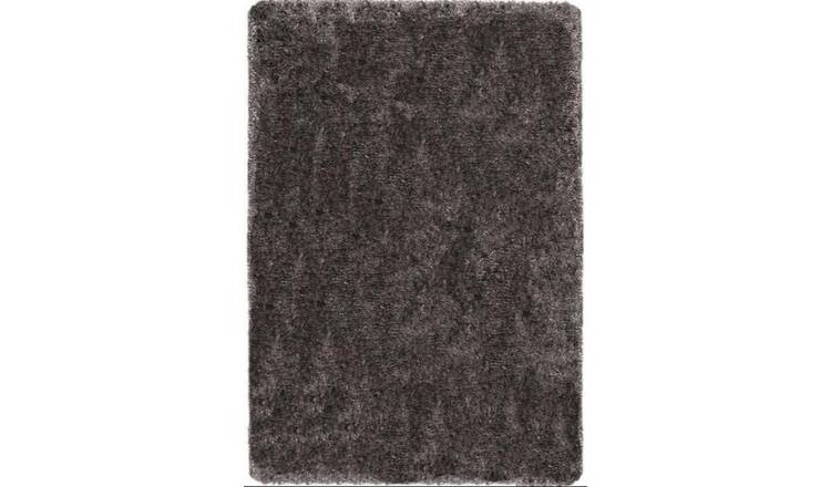 The Rugs Dark Grey Washable Plain Design Nonslip Shaggy  Rug - 60 x 100cm