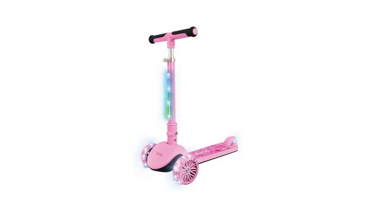 Zinc 3 Wheeled Folding LED Shine Scooter - Pink