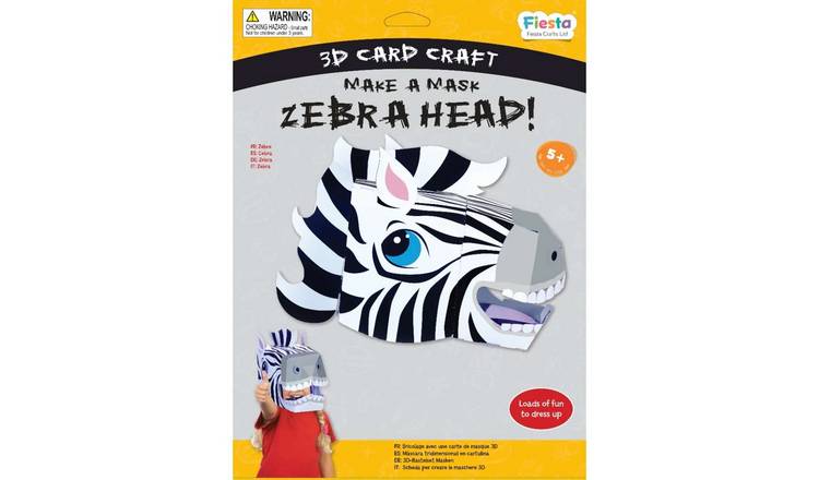 Fiesta Crafts Zebra 3D Mask Card Craft - 5 Years +