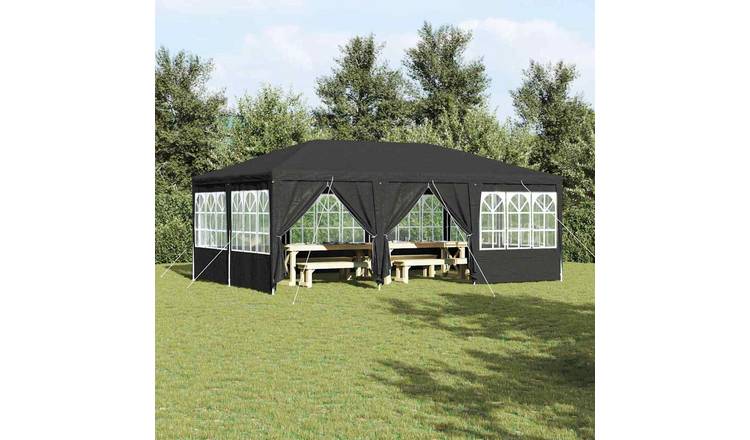 Walplus 8 x 4 m Polyethylene Steel Frame Party Tent - Anthracite